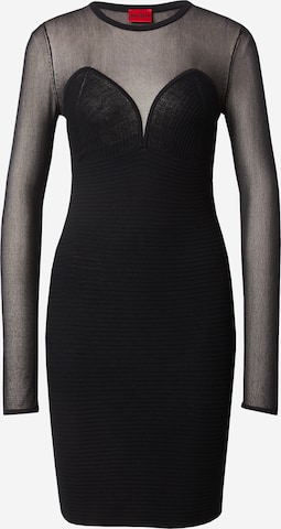 HUGO Red Knit dress 'Salstery' in Black: front