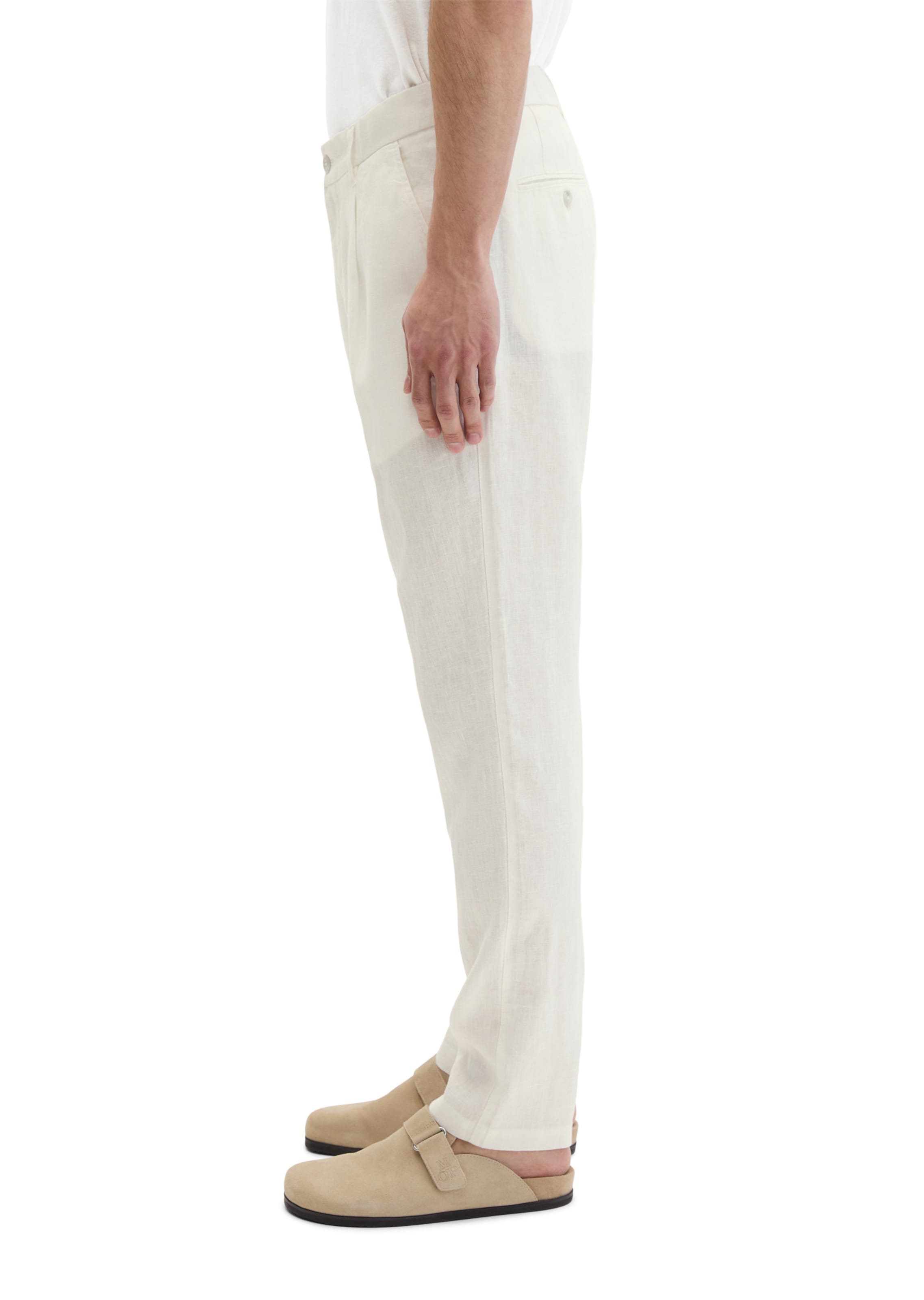 Marc O'Polo Tapered Bandplooibroek 'Osby' in Wit