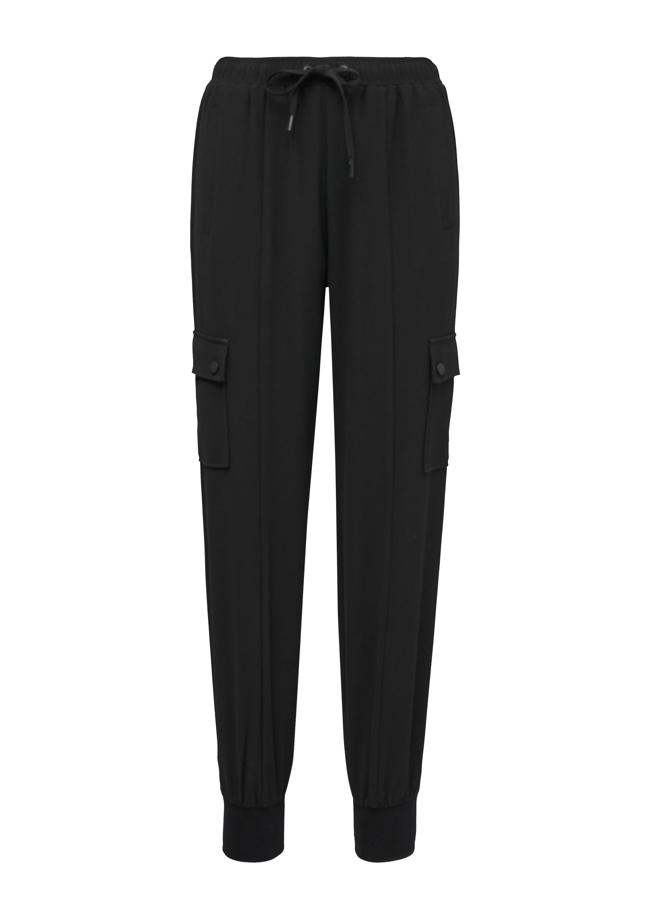 QS Regular Broek in Zwart: voorkant