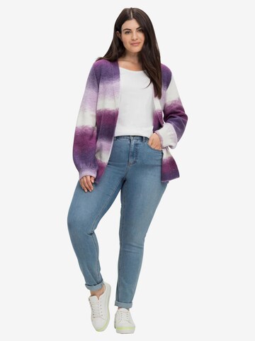 SHEEGO Knit Cardigan in Purple
