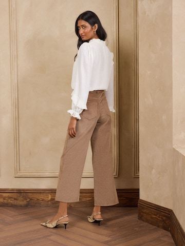 love & roses - Pierna ancha Pantalón en marrón