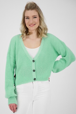 Alife and Kickin Knit Cardigan in Green: front
