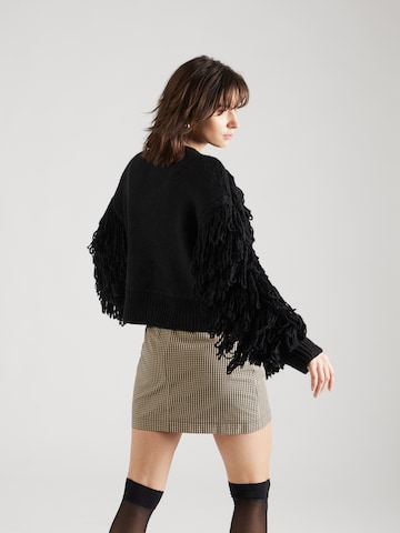 River Island Gebreid vest 'FRINGE' in Zwart