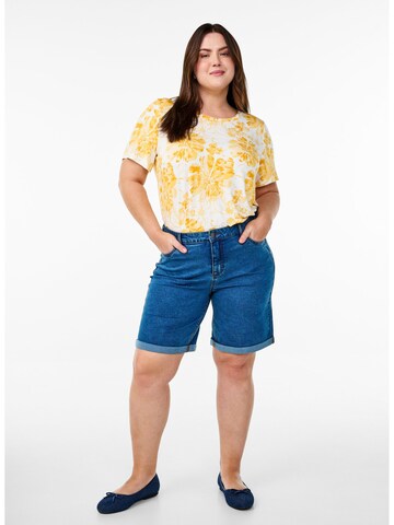 Zizzi T-Shirt 'Malis' in Gelb
