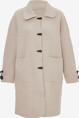 CELOCIA Knitted Coat in Beige: front