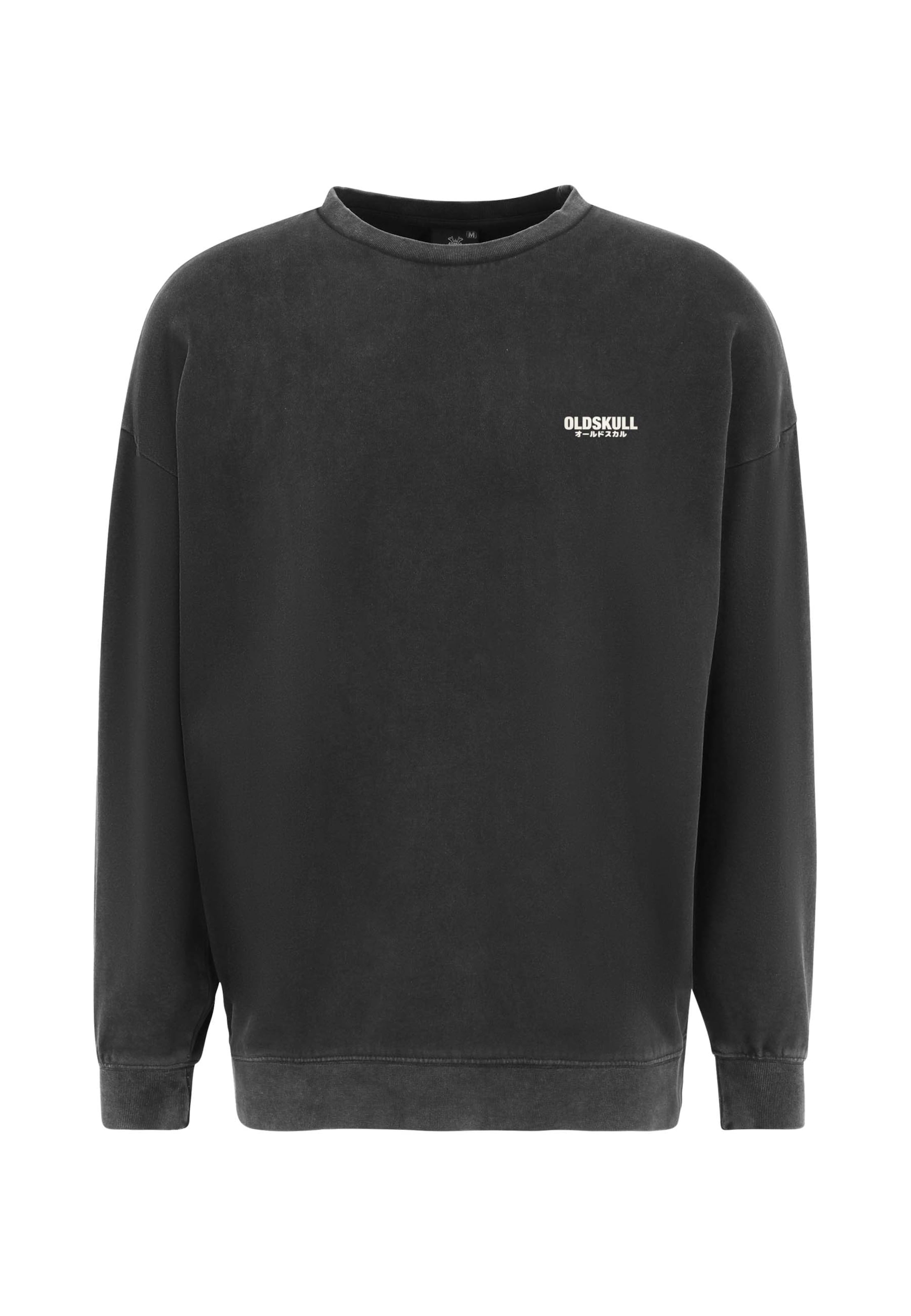 Oldskull Sweatshirt 'Peach Dyed Basic' in Black: front