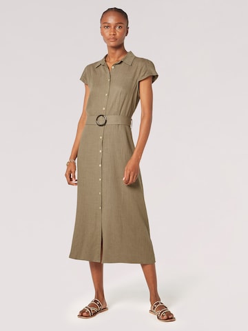 Apricot Shirt Dress in Green