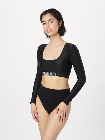 Calvin Klein Swimwear - Soutien Bustier Top de biquíni em preto: frente