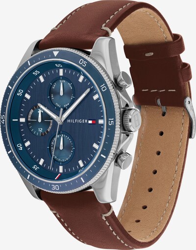 TOMMY HILFIGER Uhr in blau / braun / silber, Produktansicht