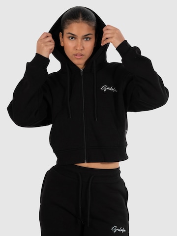 Smilodox Zip-Up Hoodie 'Calma' in Black: front