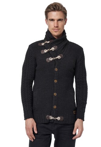 Rusty Neal Knit Cardigan in Black: front