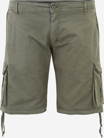 Jack & Jones Plus - Regular Calças cargo 'ZEUS' em verde: frente