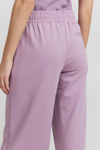 ICHI Široke hlačnice Hlače z naborki 'Kate' | vijolična barva