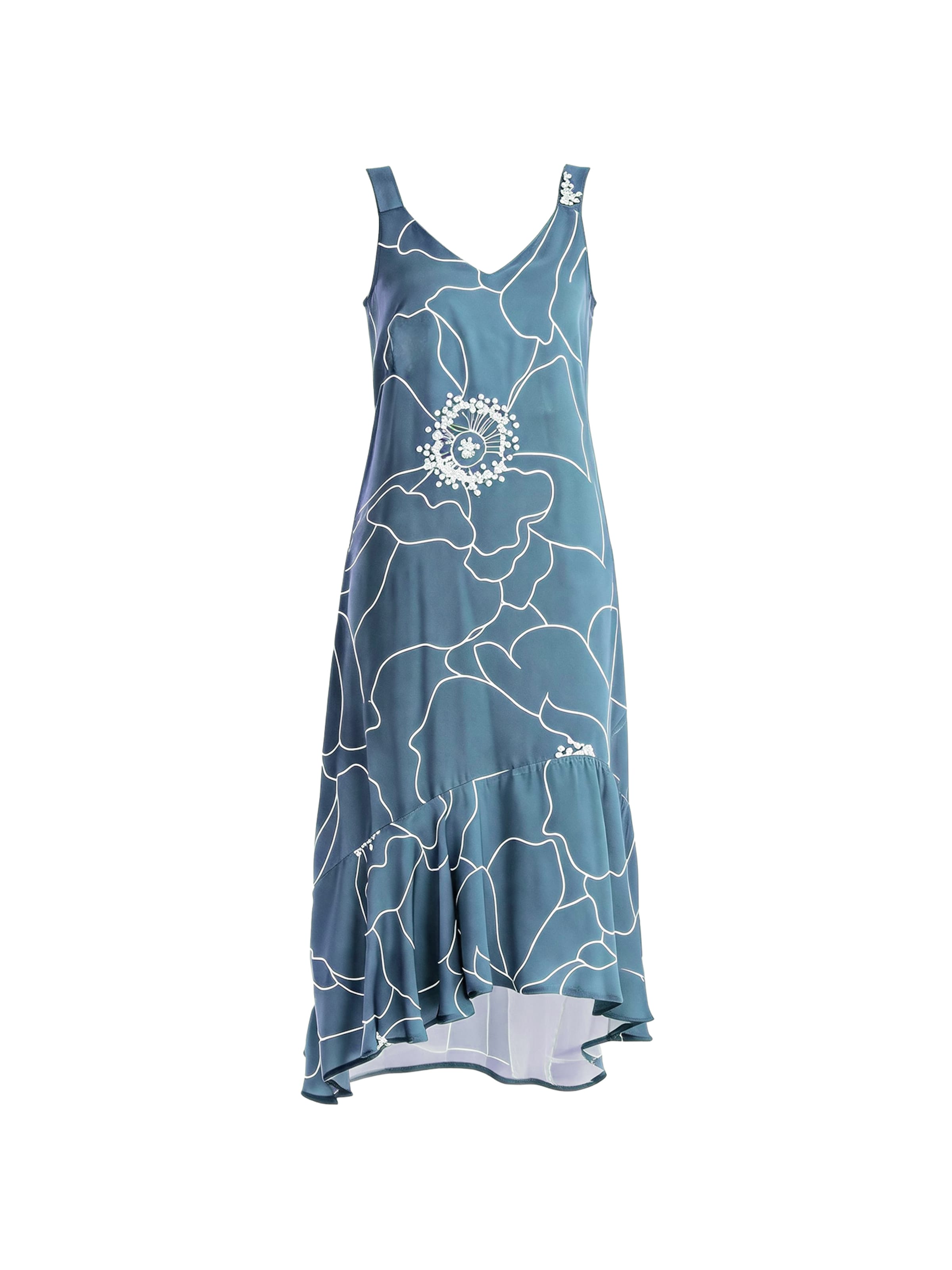 Haris Cotton Jurk in Blauw: voorkant