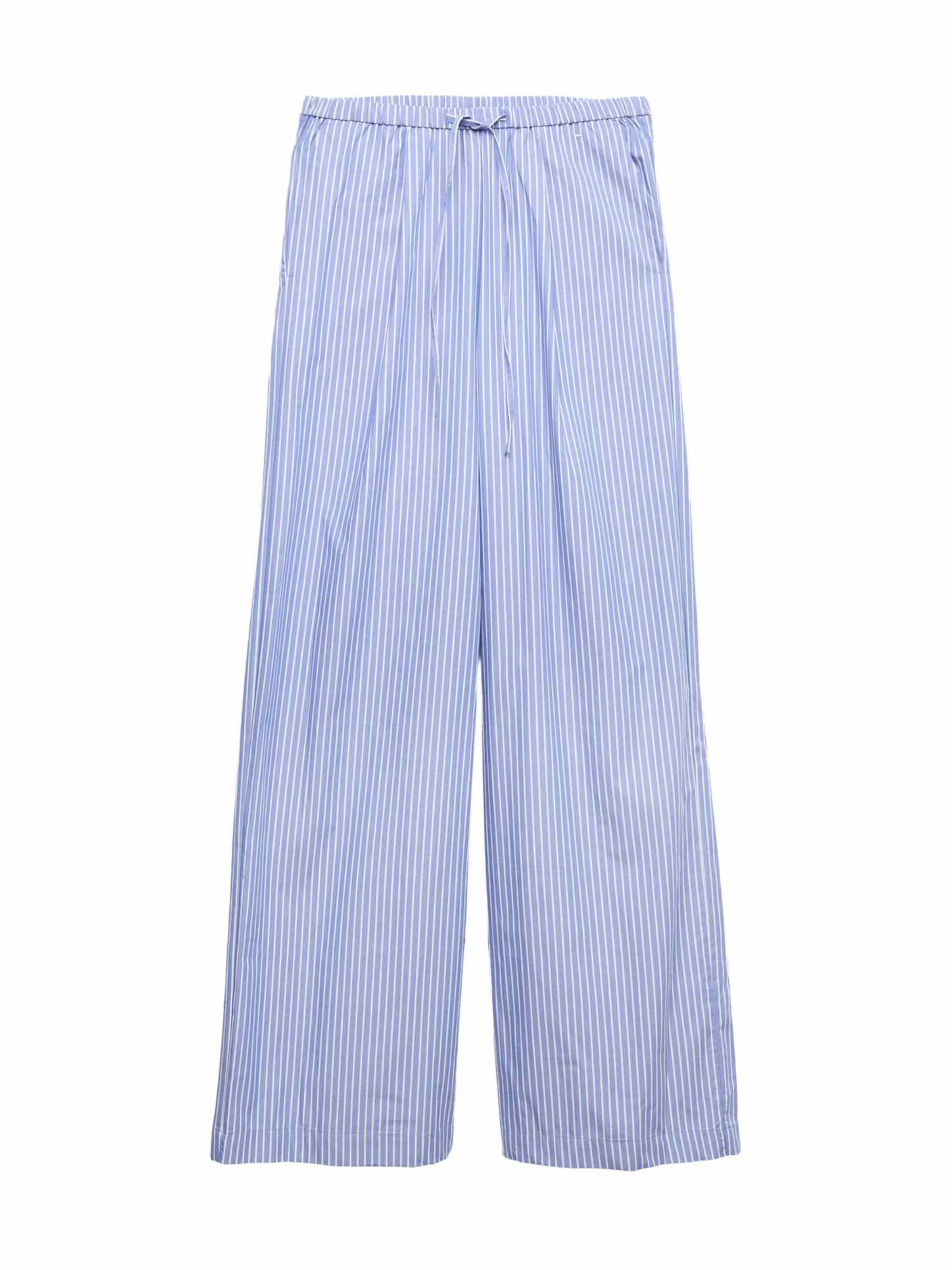 Marks & Spencer Wide leg Pleat-front trousers in Blue: front