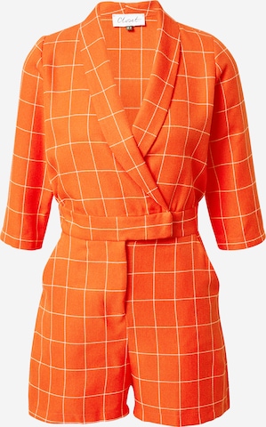 Closet London Jumpsuit 'London Tuxedo' in Oranje: voorkant