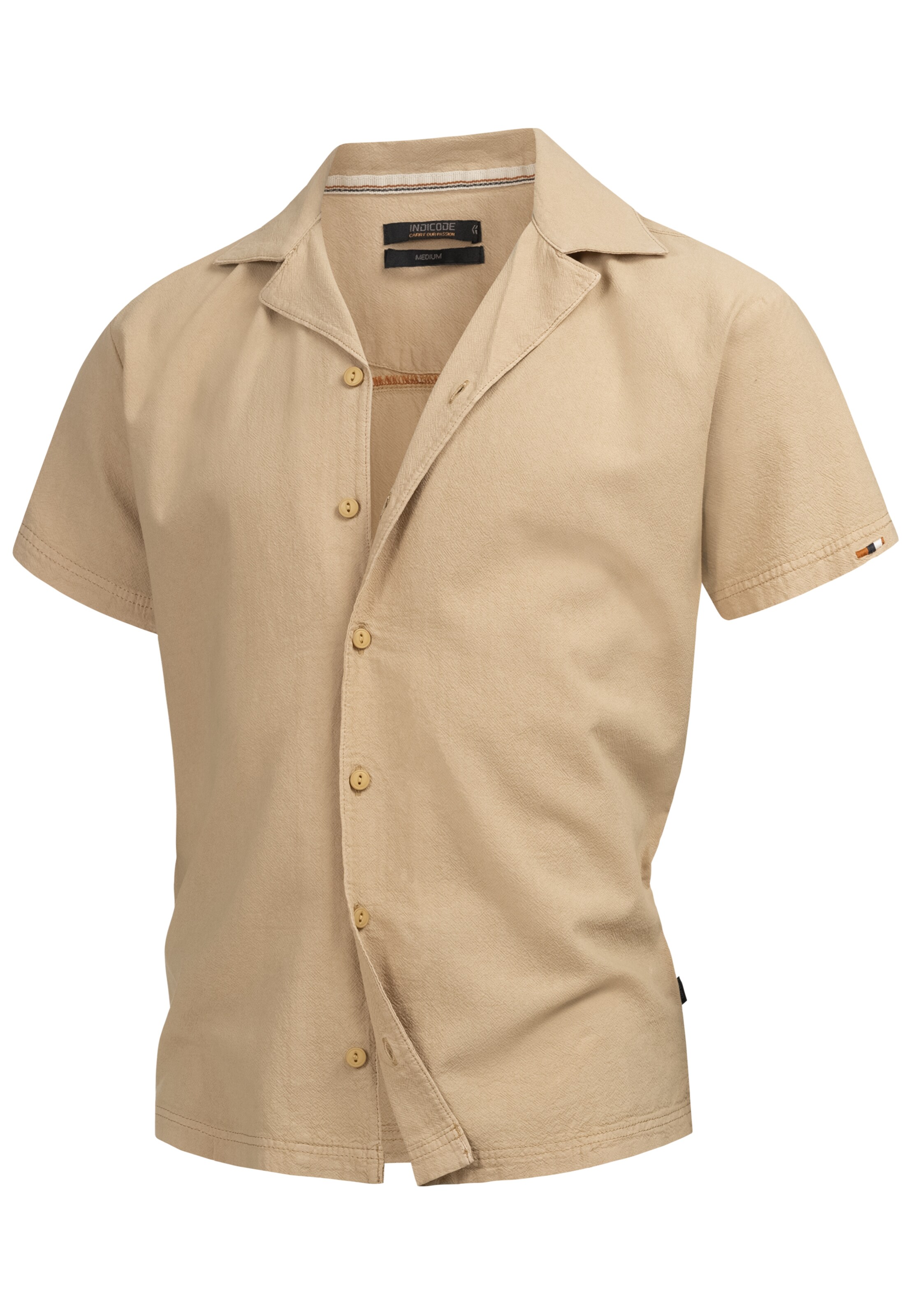 INDICODE JEANS Regular fit Overhemd 'Rycroft' in Beige