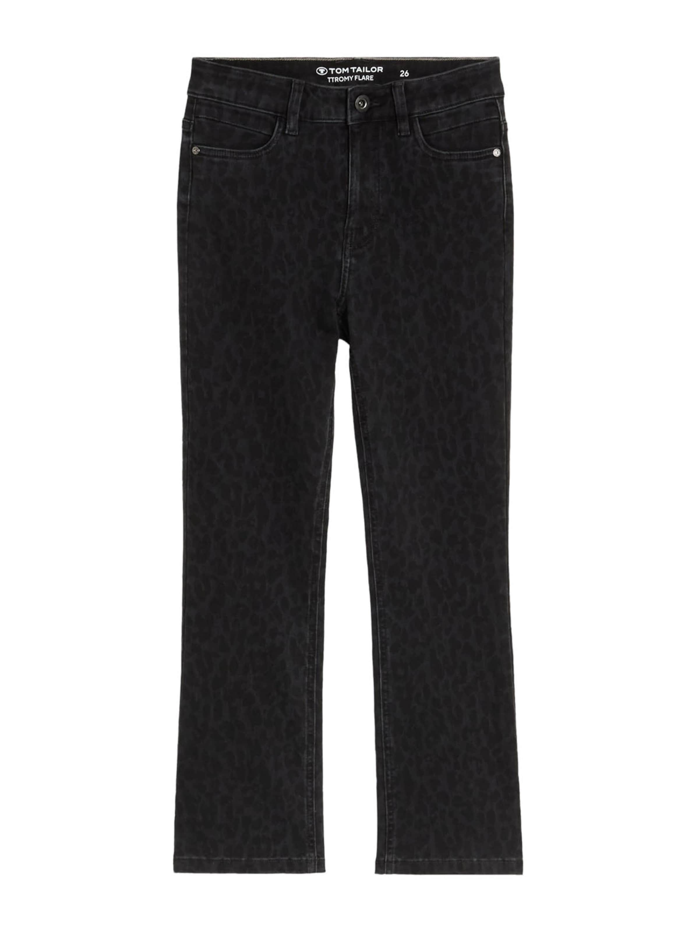 TOM TAILOR Flared Jeans 'Romy' in Zwart: voorkant