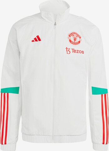 ADIDAS PERFORMANCE Athletic Jacket 'Manchester United' in White: front