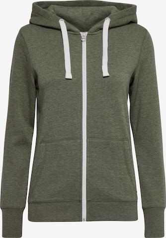 Oxmo Zip-Up Hoodie in Green: front