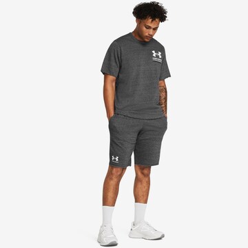 UNDER ARMOUR Regular Workout Pants 'Rival Terry' in Grey