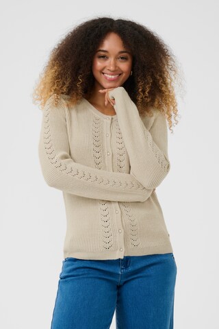 Cardigan 'Dela' Cream en beige : devant