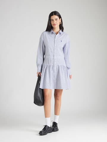 Rochie tip bluză de la Polo Ralph Lauren pe albastru: față