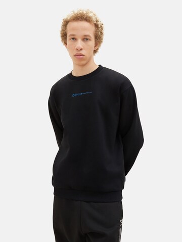 TOM TAILOR DENIM Sweatshirt in Schwarz: Vorderseite
