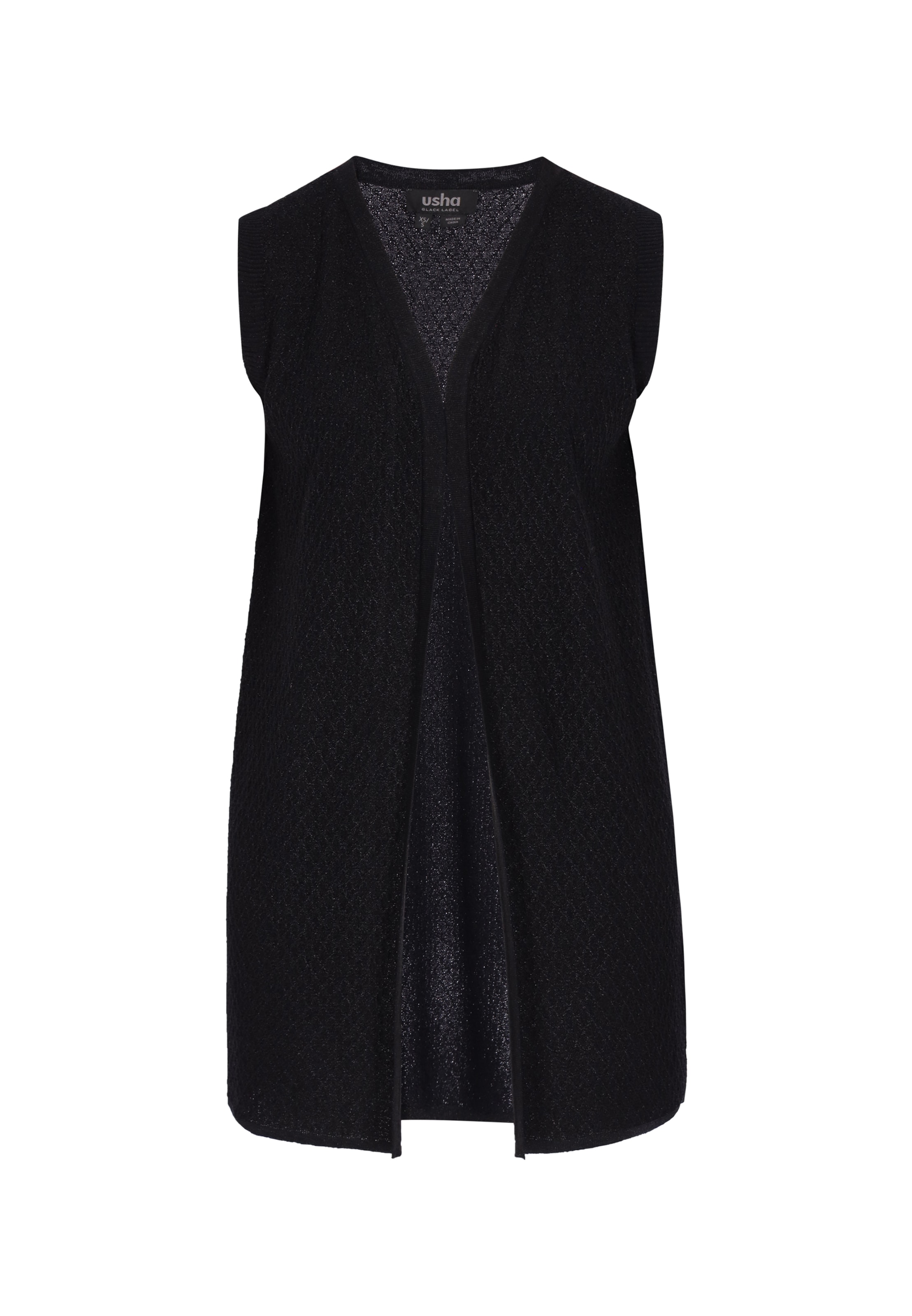 usha BLACK LABEL - Colete de malha 'Classic' em preto: frente