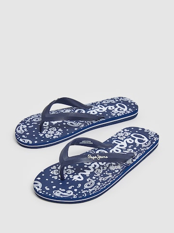 Pepe Jeans T-Bar Sandals ' WHALE ORIGIN ' in Blue