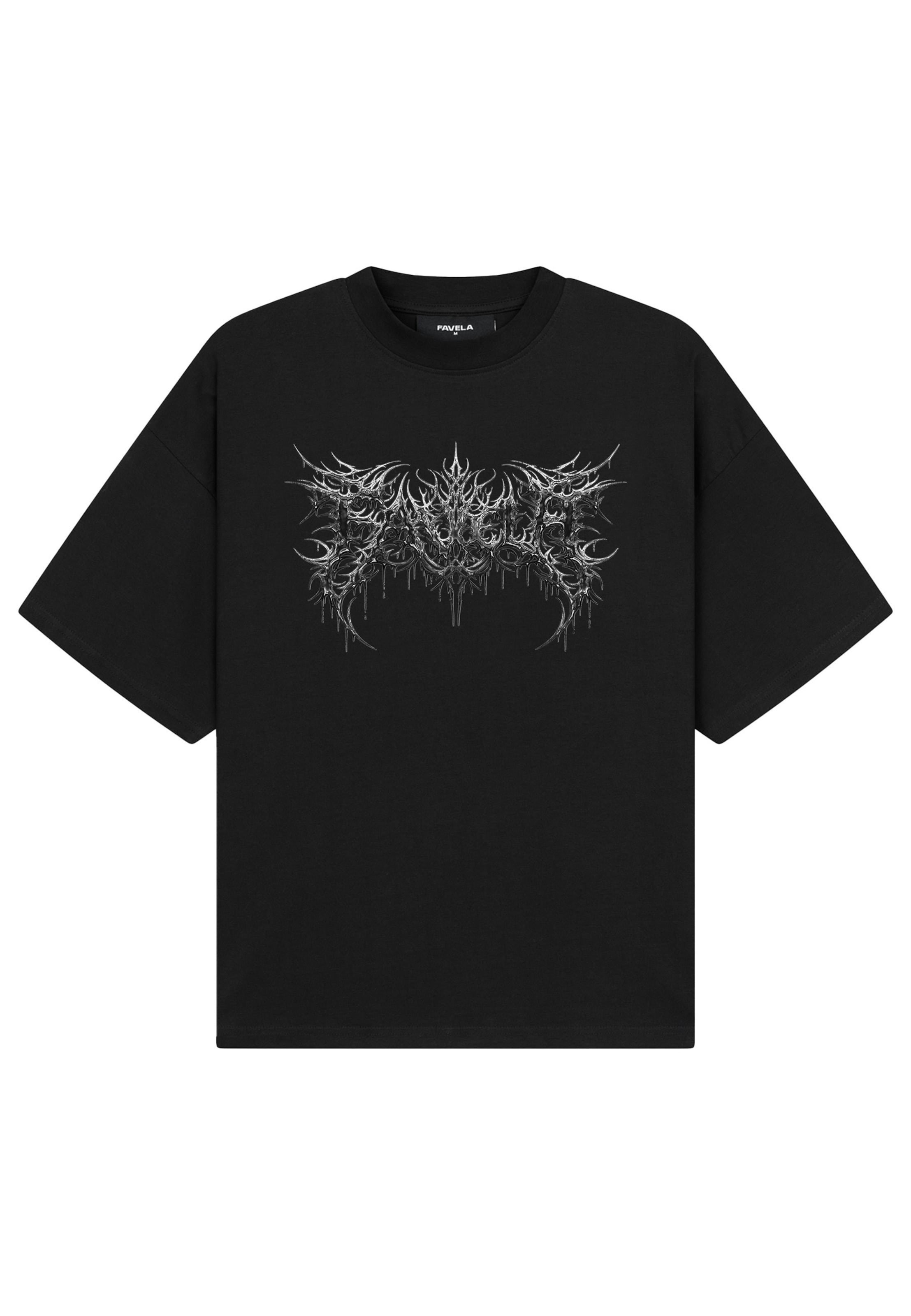 FAVELA Shirt 'Grunge Tribal' in Black: front