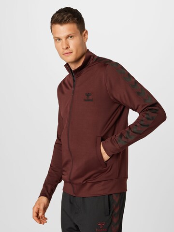 Hummel Sports sweat jacket in Purple: front
