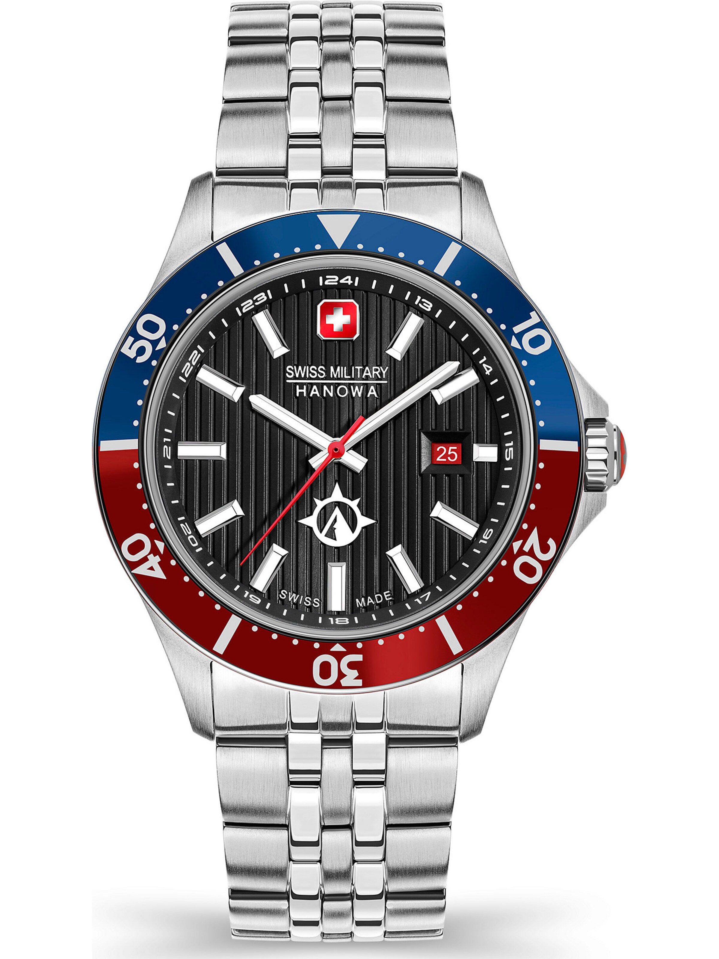 SWISS MILITARY HANOWA Uhr 'Flagship X' in Silber: Vorderseite