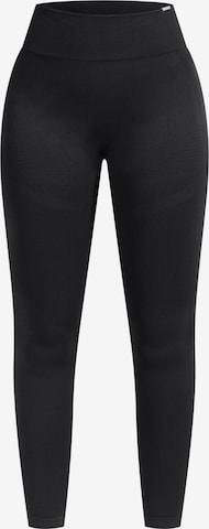 Smilodox Slimfit Leggings 'Hailey Scrunch' in Zwart: voorkant