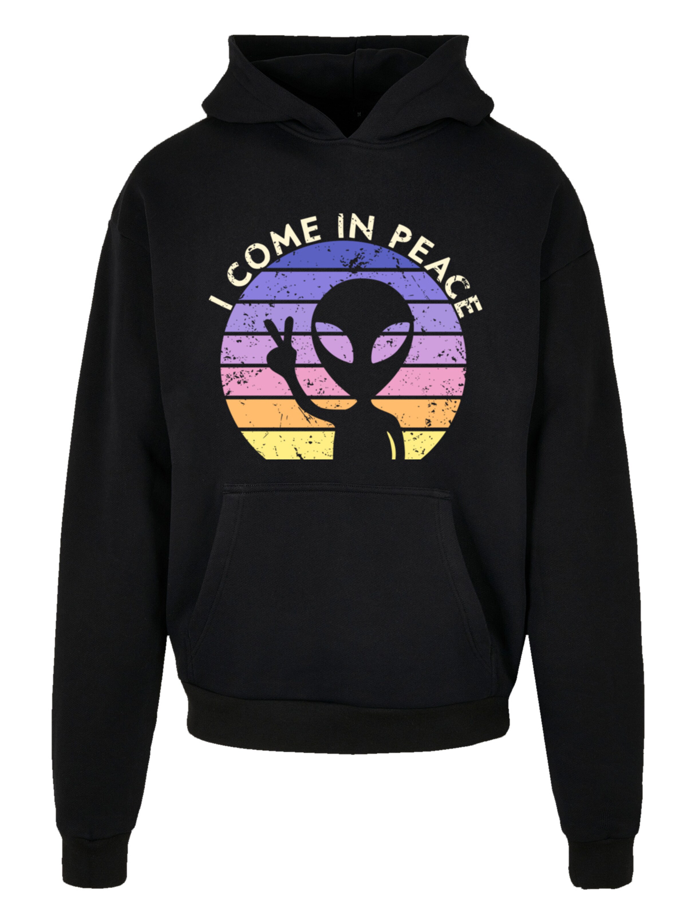 Sweat-shirt 'Alien Peace Sunset' F4NT4STIC en noir : devant