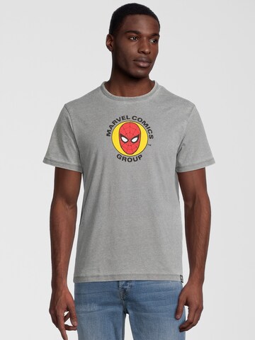 Recovered T-Shirt 'Spider-Man' in Grau: predná strana