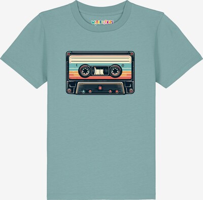 watabout.kids Shirt 'Retro Kassette' in 104 in Turquoise / Yellow / Emerald / Black, Item view