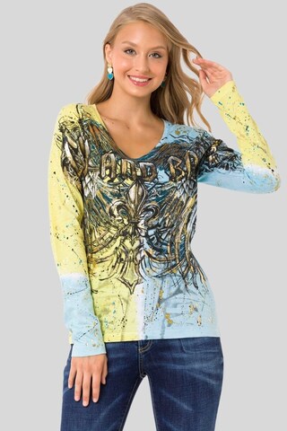 CIPO & BAXX Langarmshirt mit Markenprint in Mischfarben