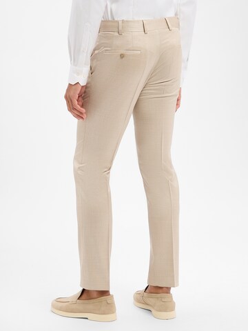 WILVORST Slim fit Pleated Pants in Beige