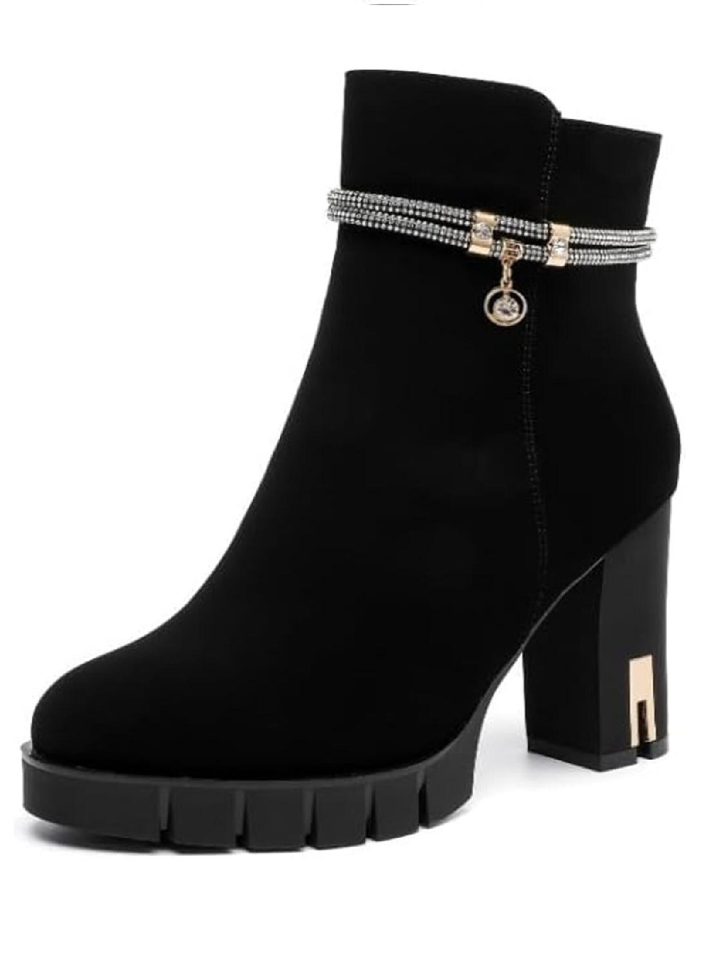Pogolino Boots 'Damen Stiefeletten High Heels Absatz Glitzer Plateau 2750'‌‌‌‌‌‌‌‌‌ in Schwarz: Vorderseite
