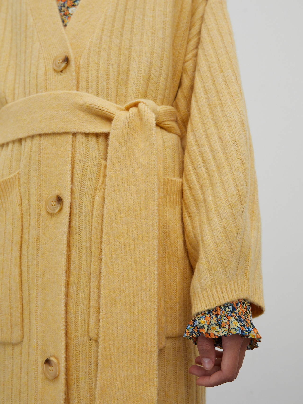 EDITED Producten Gebreid vest 'Yule' Geel gemêleerd