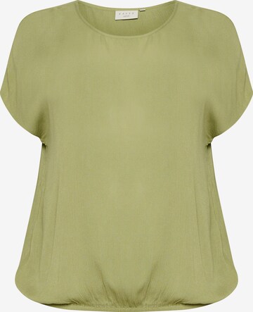 KAFFE CURVE Blouse 'Ami' in Groen: voorkant