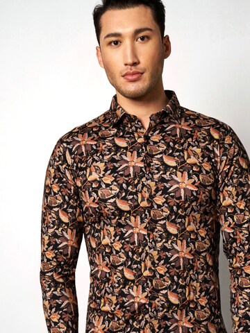 DESOTO Slim fit Button Up Shirt in Brown
