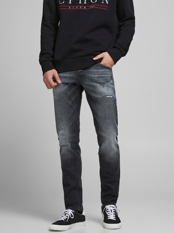 Coupe slim Jean 'Glenn' JACK & JONES en noir : devant