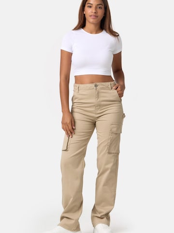 Worldclassca Loose fit Cargo Pants 'Damen Cargohose Freizeithose' in Beige: front