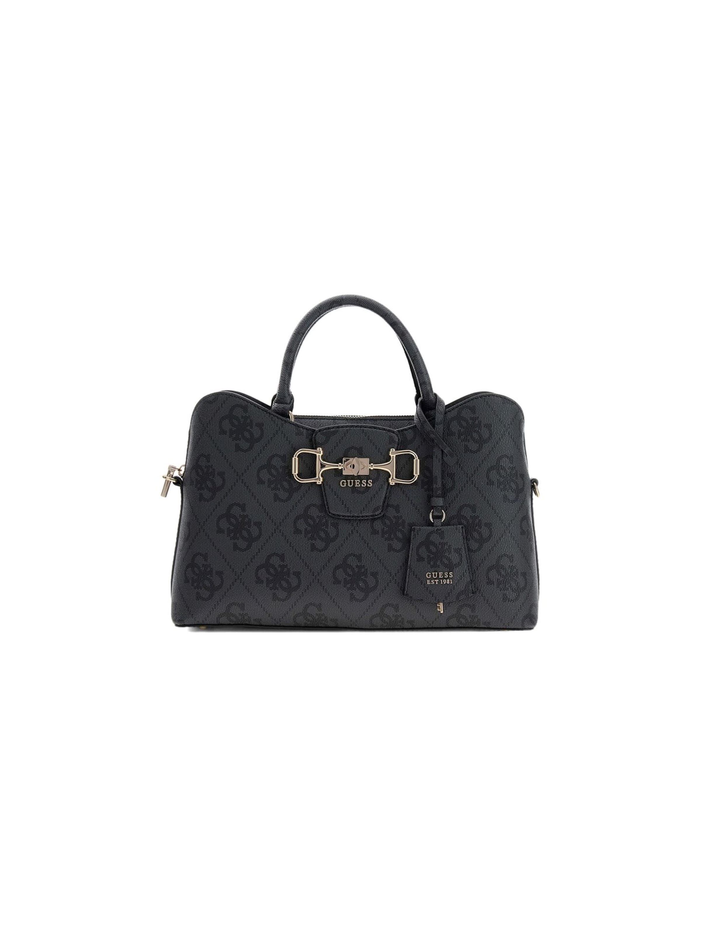Sacs à main 'Janie Logo Girlfriend Satchel' GUESS en gris : devant