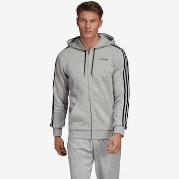 ADIDAS PERFORMANCE Regular fit Athletic Zip-Up Hoodie 'Essentials' in Grey: front