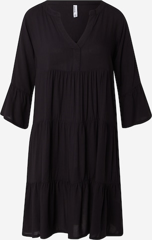 Sublevel - Vestidos camiseiros em preto: frente
