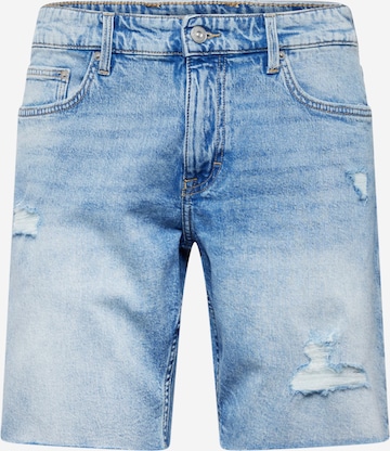 QS Regular Jeans in Blauw: voorkant