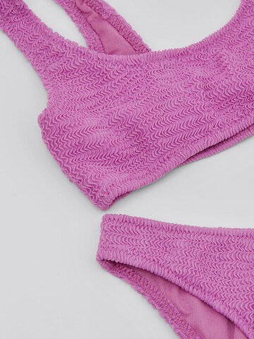 CALZEDONIA Bralette Bikini 'Crinkle Waves' in Purple